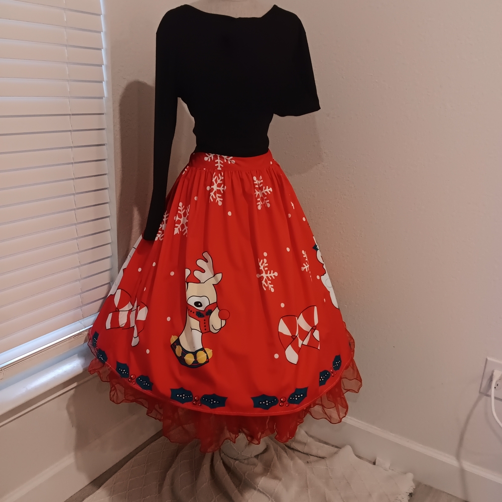 Festive Red Reindeer Dress
